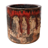 Brown and red ceramic pot
