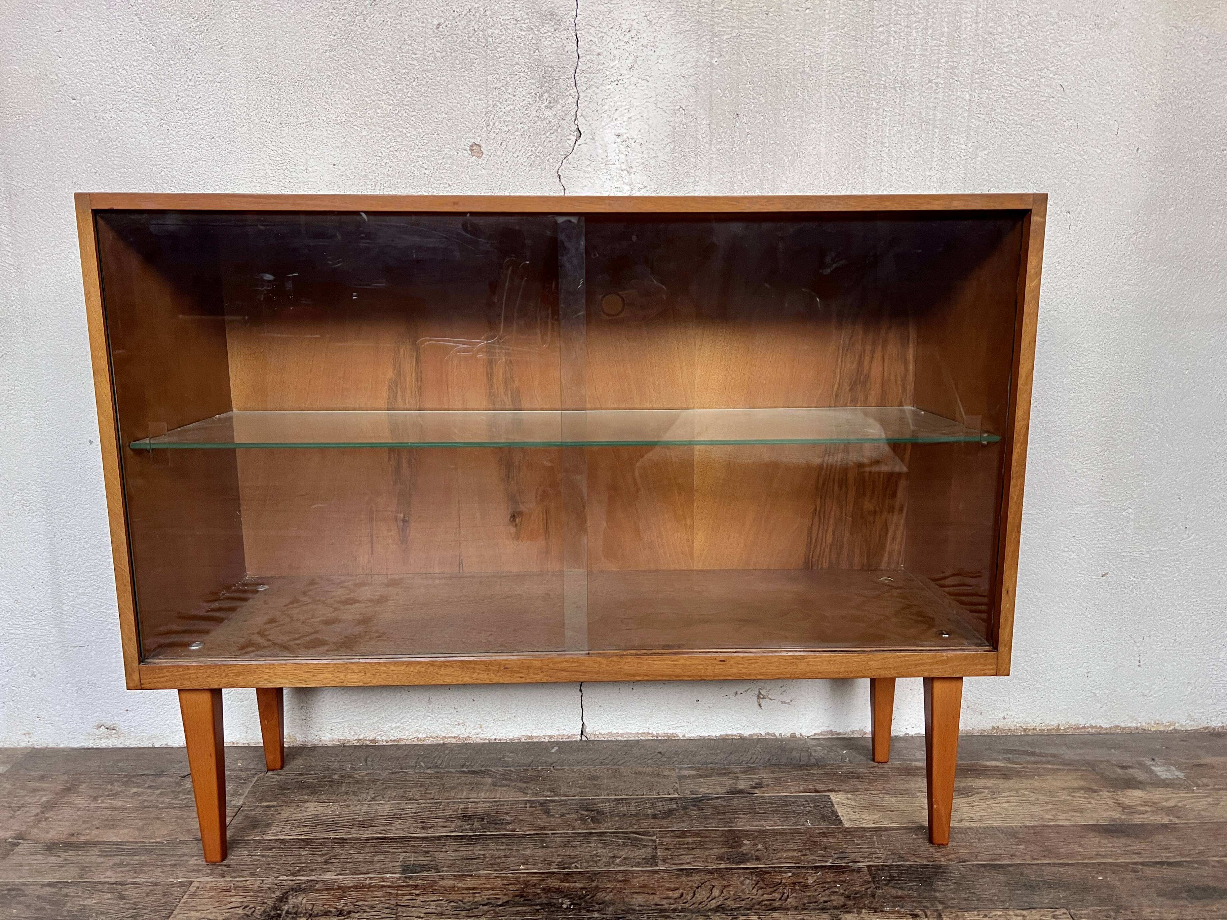 Vintage oak bookcase shelf 1950