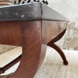 Empire style marble and mahogany coffee table