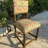 8 dining chairs in solid wood and tapestry