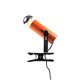 Vintage orange clamp spotlight from the 70s