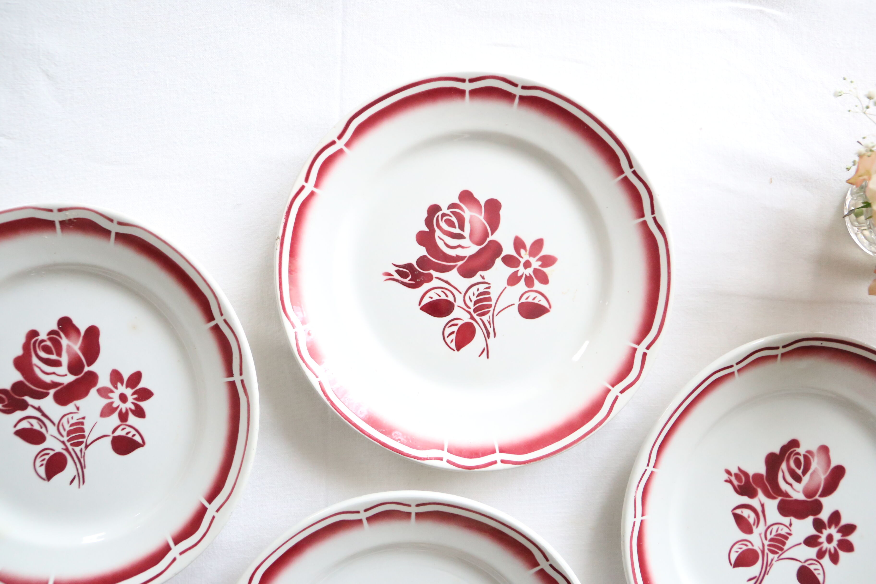 Set de 4 assiettes Badonviller, vintage français