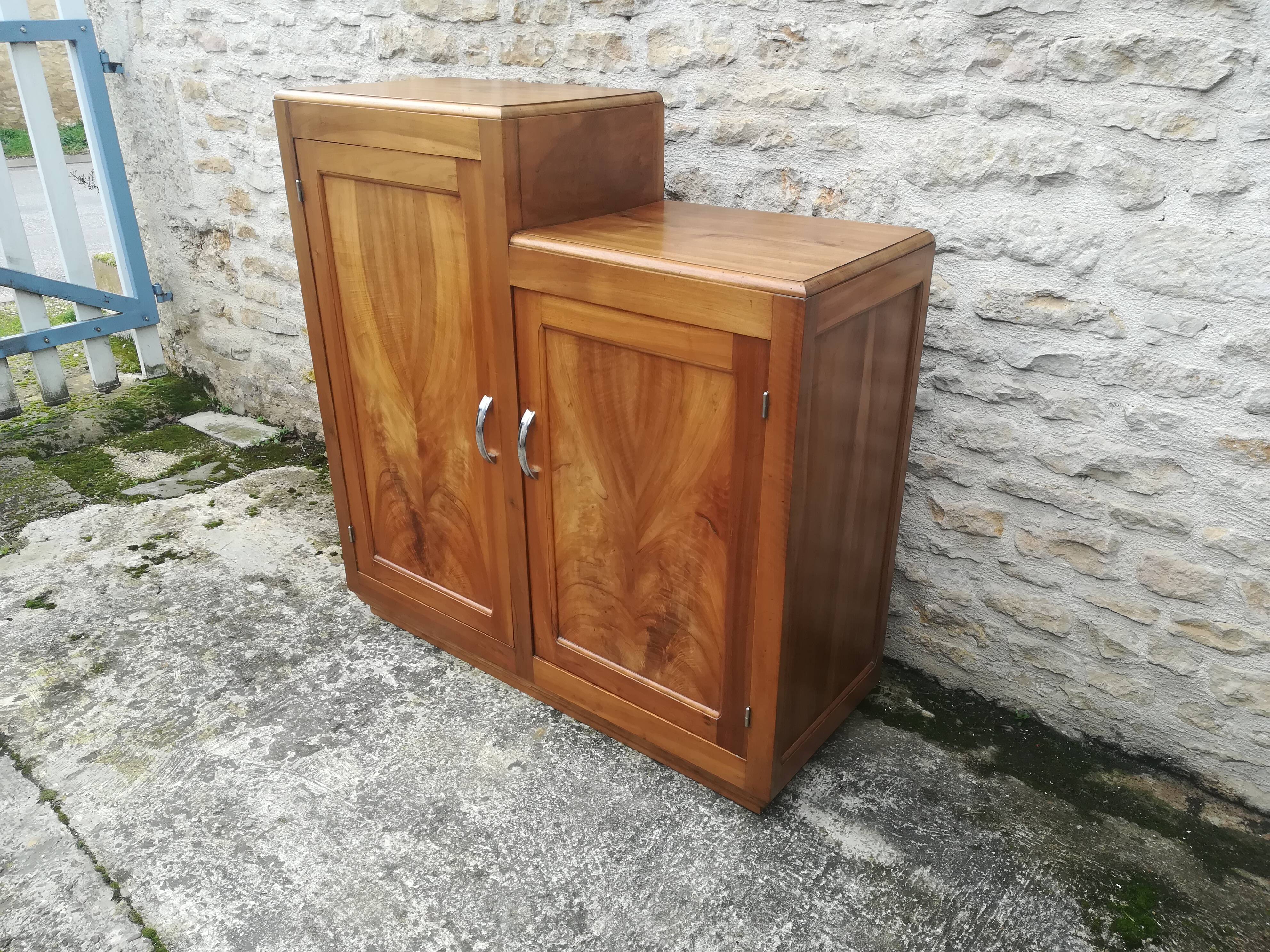 Asymmetric solid walnut buffet