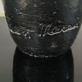 Vase en terre cuite émaillée noire, signé Jean Marais