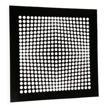Vasarely silkscreen print - "Deep Kinetics" - 3D Illusion & Black and White