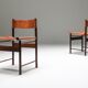 Zalszupin Jacaranda Dining Room Chairs with Saddle 1950 Cognac Leather Seats