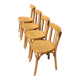 Set of 4 Baumann N°26 light beech chairs