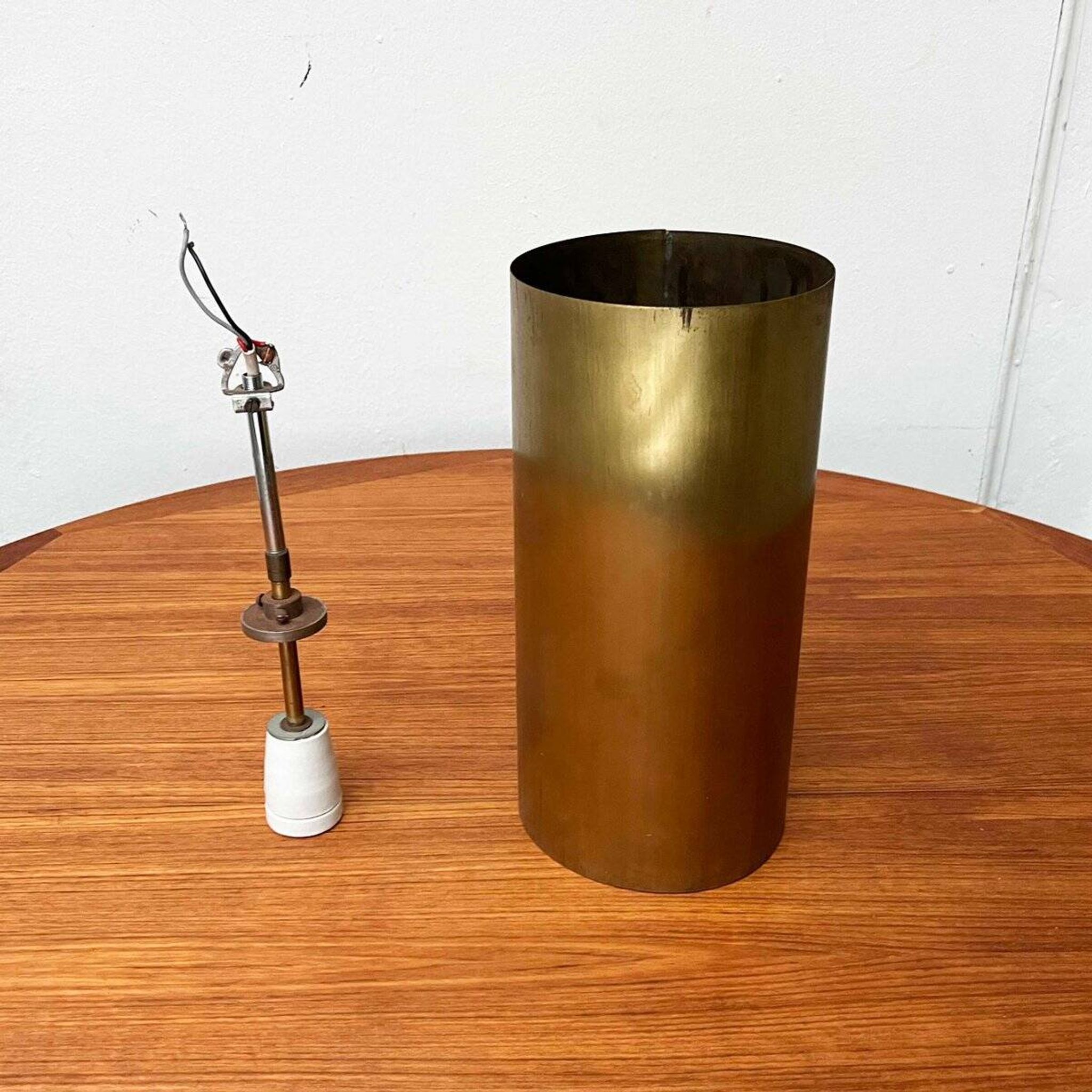 Brass tube pendant lamp in mid-century style, 1960s.