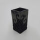 Vase Dona Rosa Oaxaca Mexico black openwork. Mexican folk art. Year 70