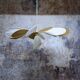 Linen suspension, rattan and vintage old globe