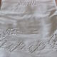 Old sheet cotton embroidery Richelieu white monograms MC 200 x 315 back 80 cm