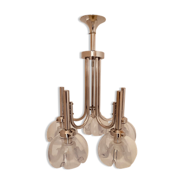 Lustre vintage en verre de Murano, Mazzega, Italie, années 1960