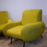 Pair of low armchairs in 60s–70s style