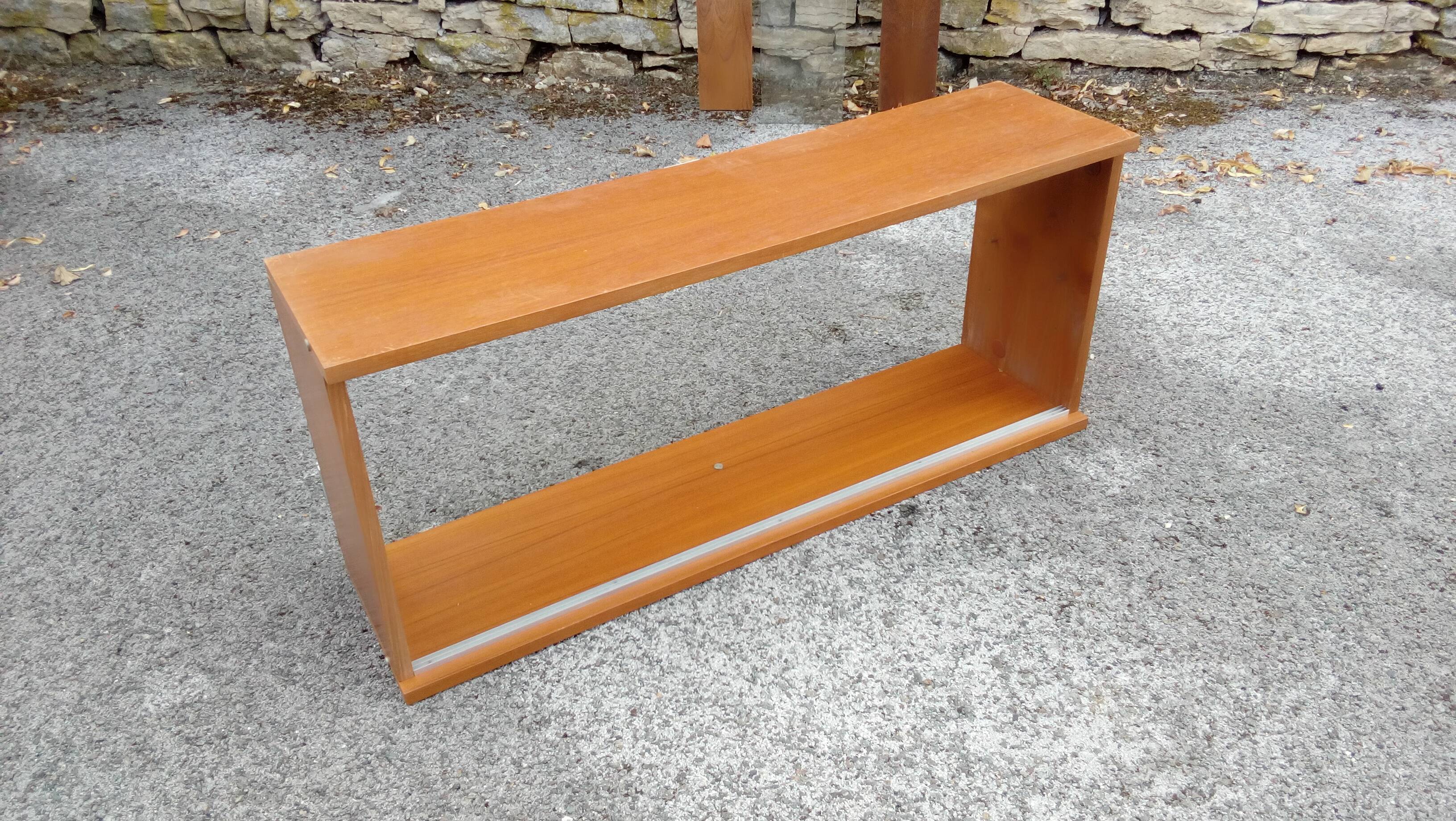 Teak wall bookcase