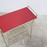Red vinyl and golden brass server 1960
