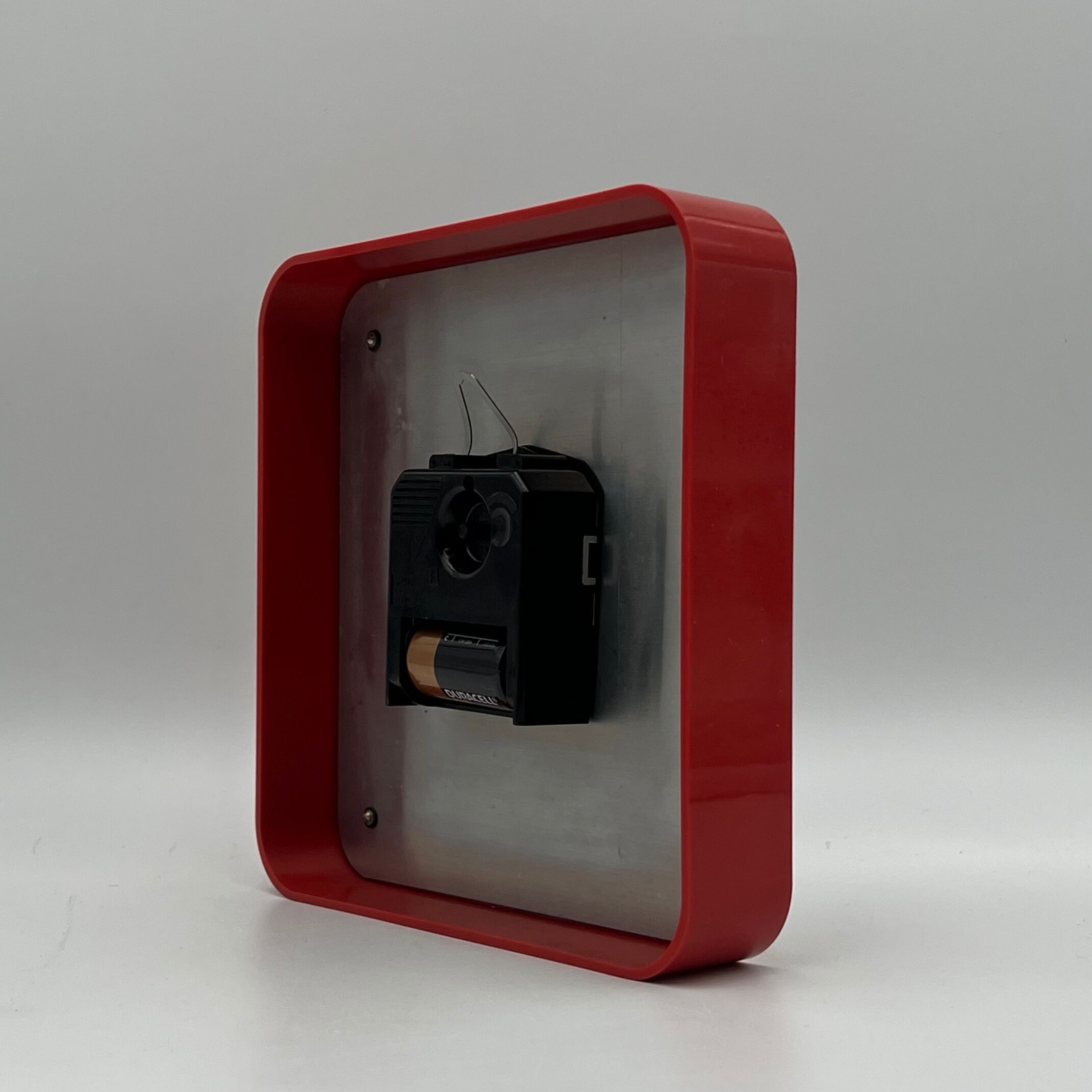 Space age Bayard 70s wall clock vintage orange, made in France