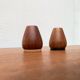 Set of 2 teak salt and pepper shakers from mid-century, 1960s.