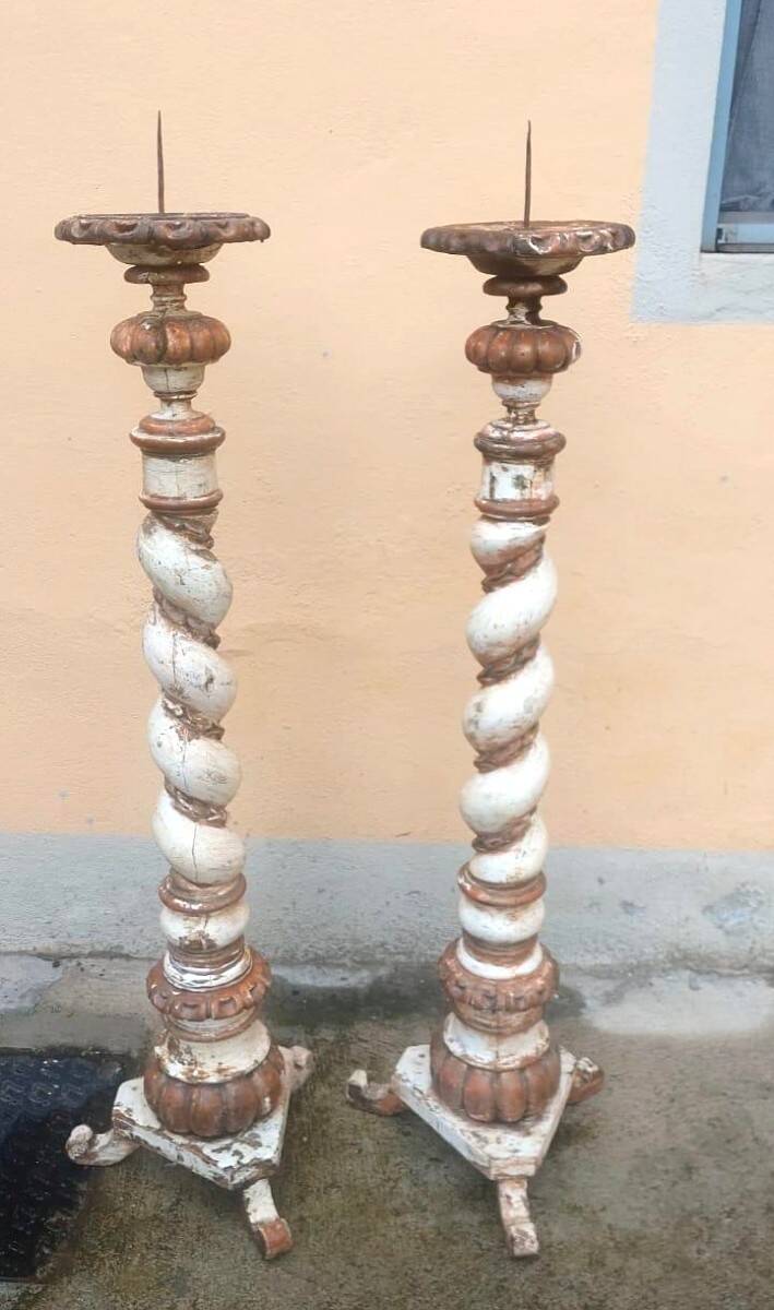 Pair of large antique torches from the 18th century.