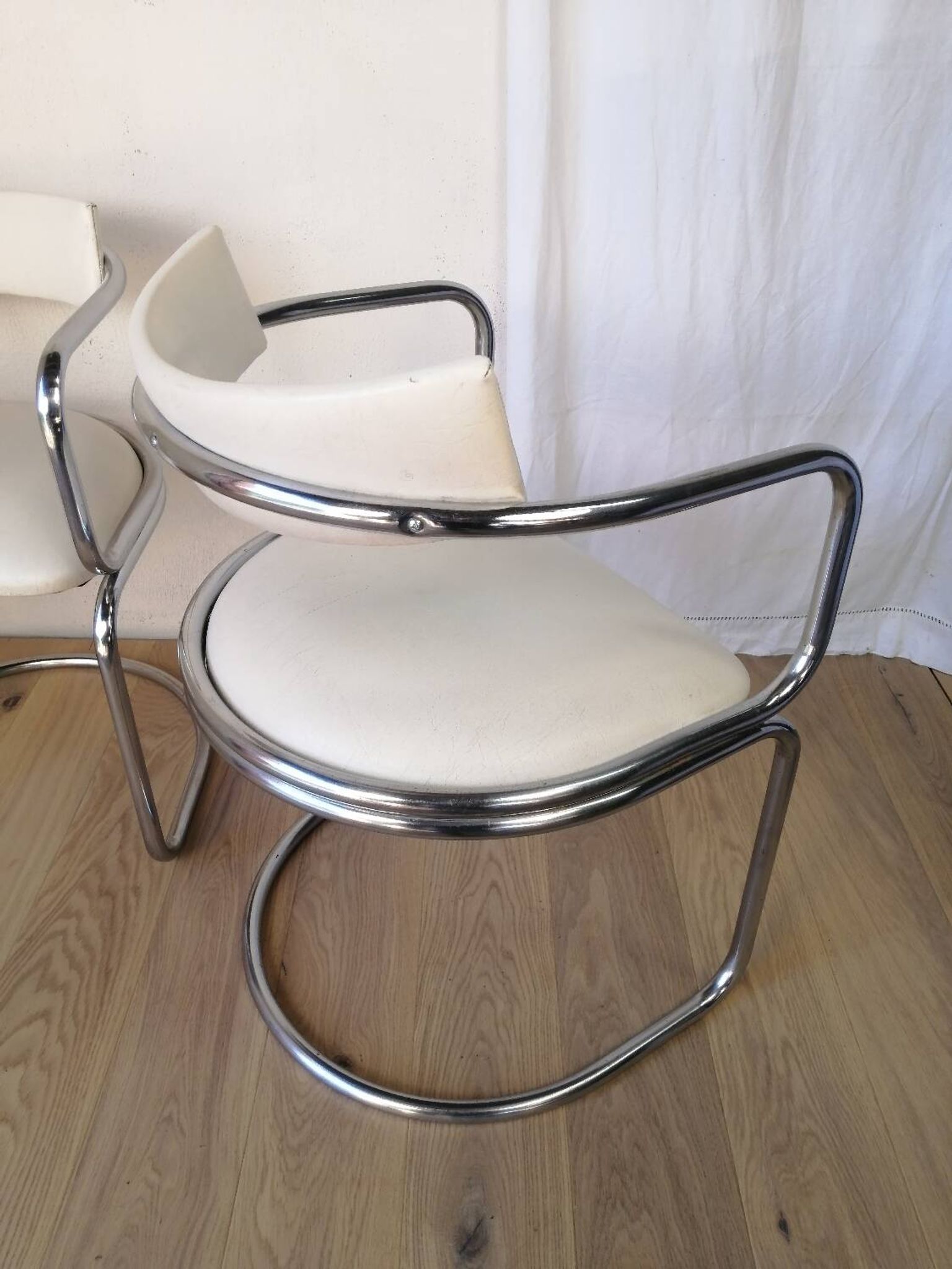 Pair of vintage canteliver armchairs from Zug, Victoria, Switzerland.