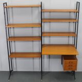 1970s Italian Teak Shelves Unit With Desk