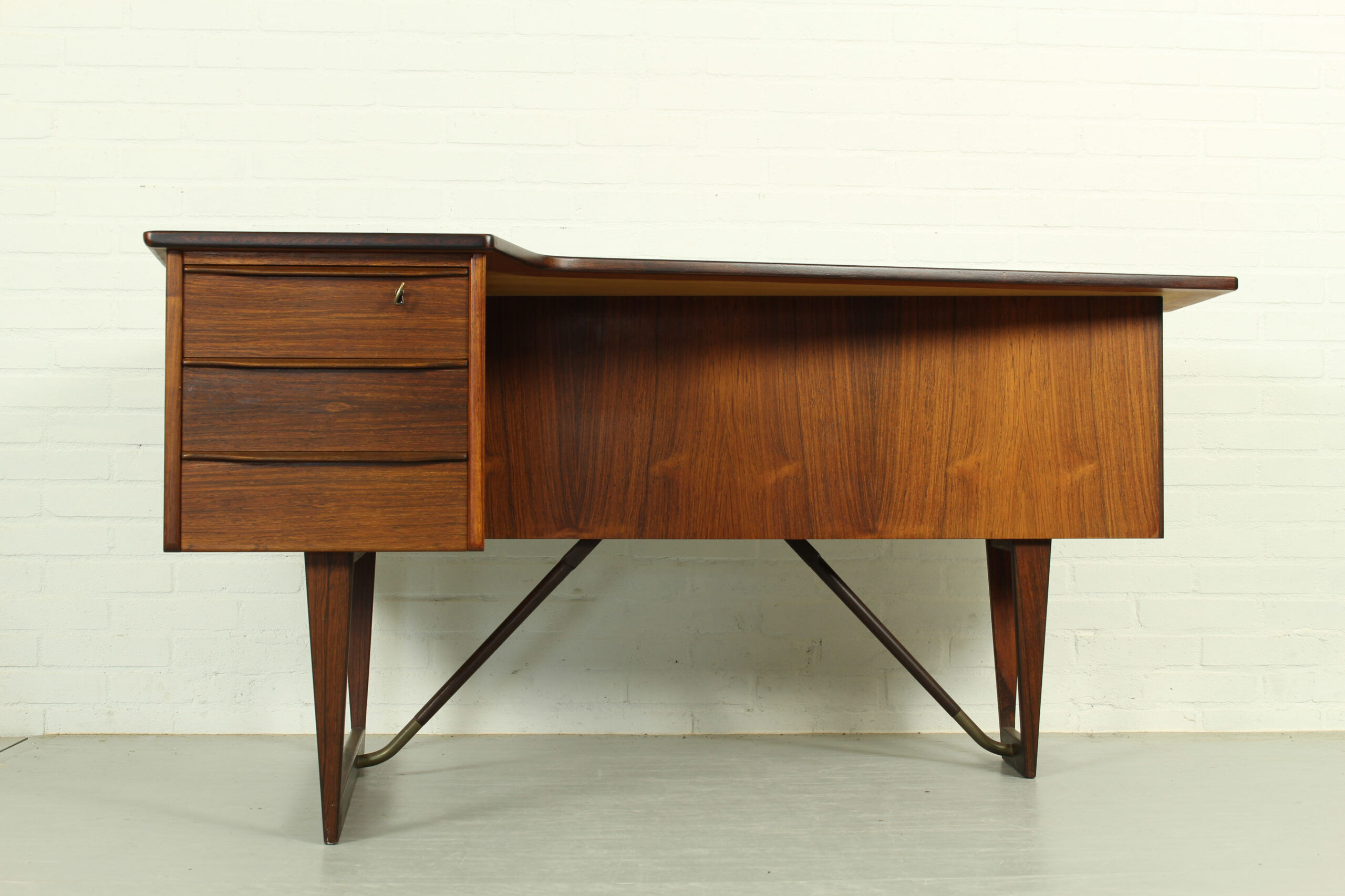 1960s Peter Løvig Nielsen 'Boomerang' Desk Hedensted Møbelfabrik