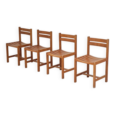 4 chaises en bois par André Sornay