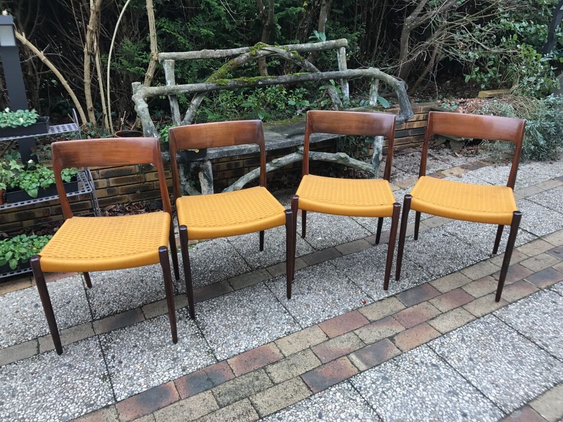 Set of four chairs Möller 77 rope