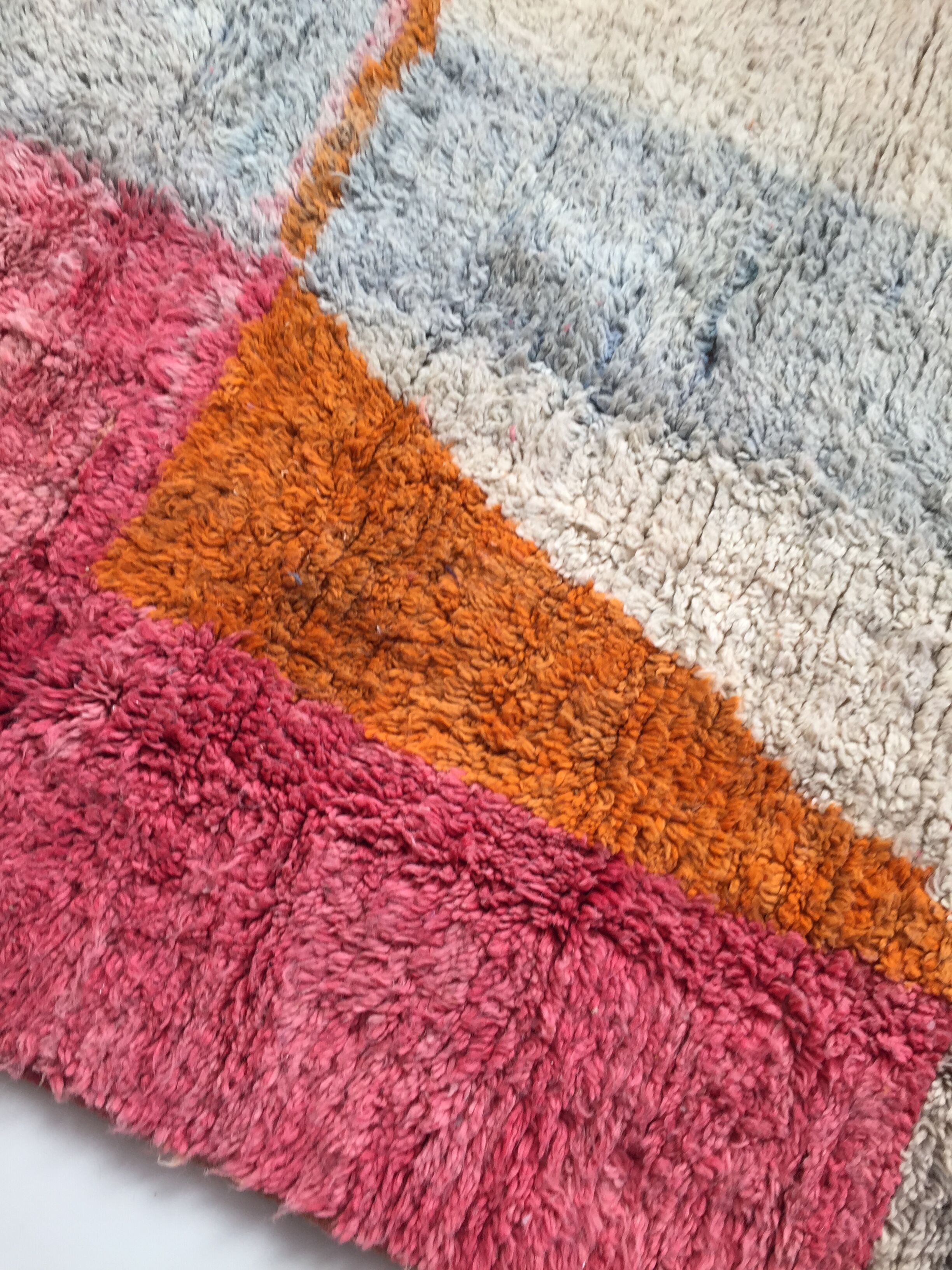 Moroccan Berber carpet Boujaad with colorful flats 234x143cm