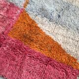 Moroccan Berber carpet Boujaad with colorful flats 234x143cm