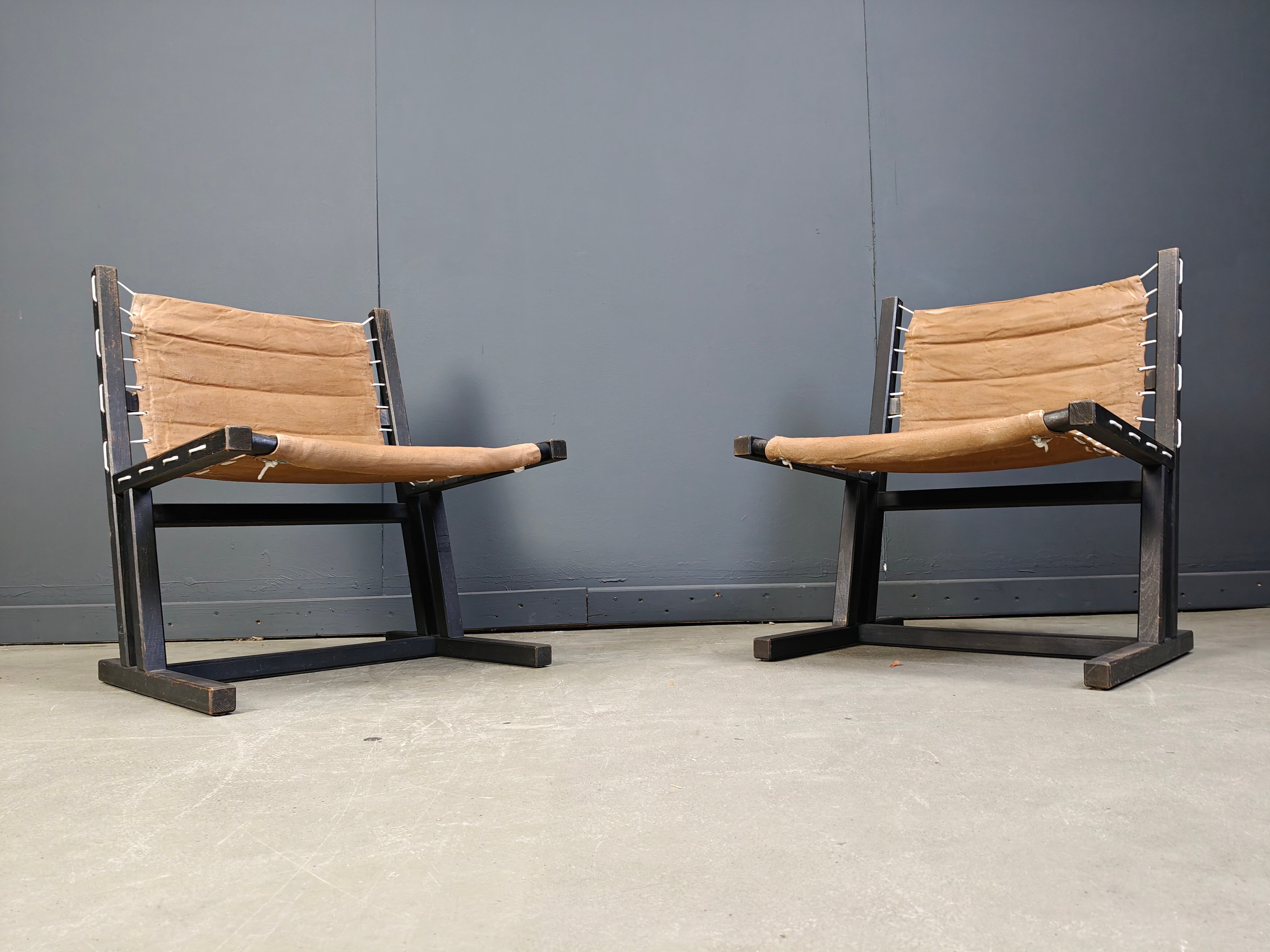 Pair of safari chairs by Casala, 1970s