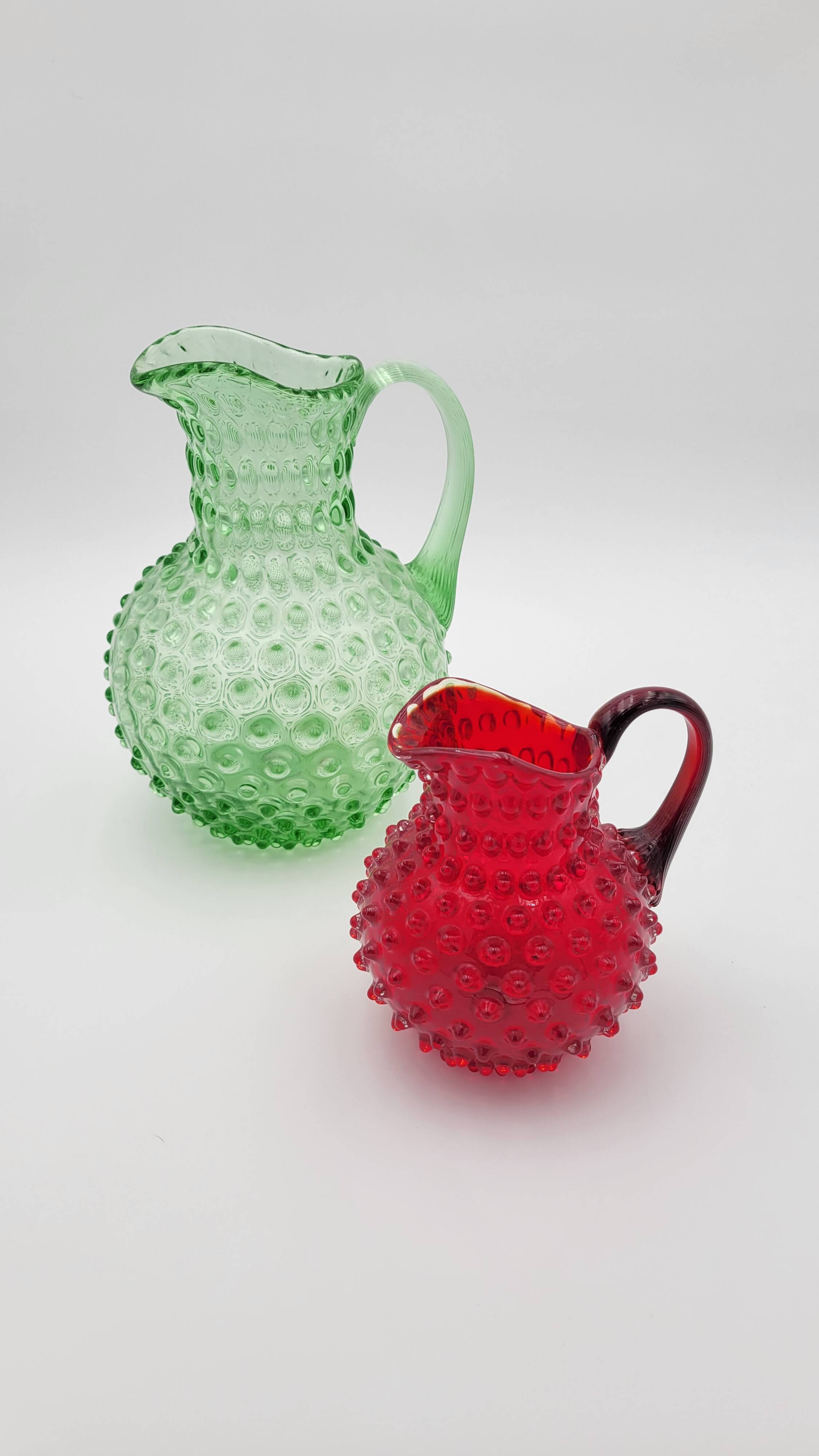 Pair of diamond point decanters