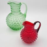 Pair of diamond point decanters