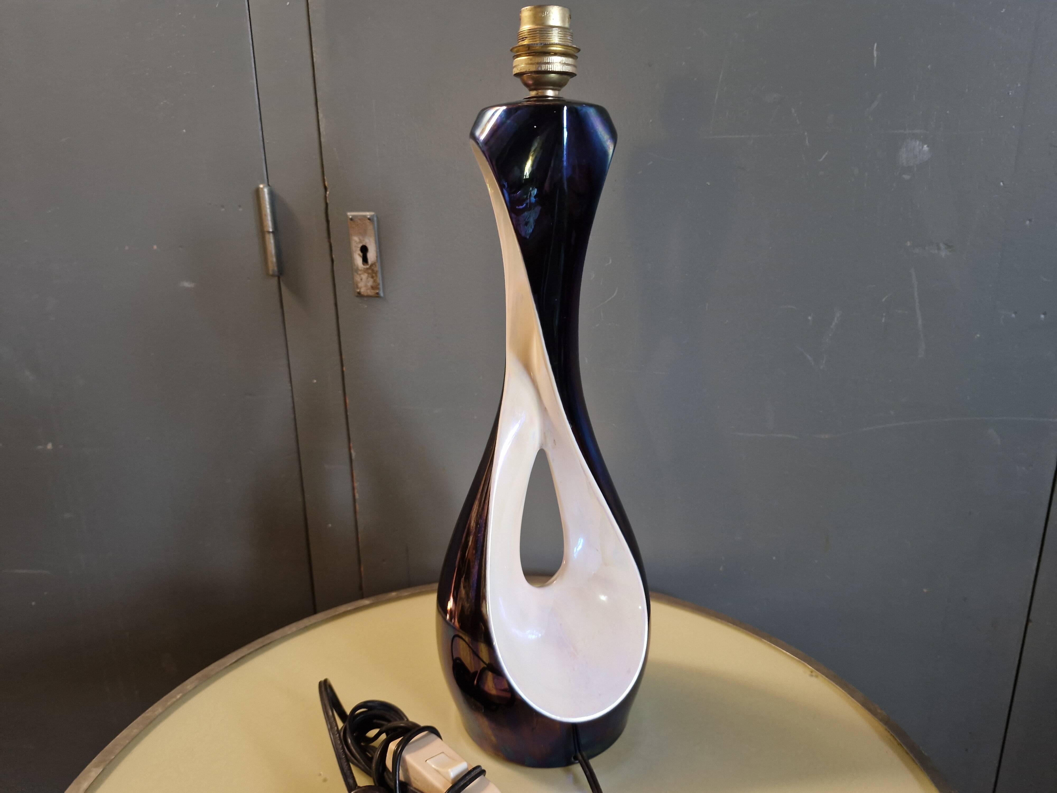"Verceram" Ceramic lamp base from the 1960s - Pearlescent Glaze & I