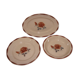 3 plats de service, Digoin, faïence de Sarreguemines de 1930/40