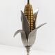 Lamp base Corn ears Maison Charles in silvered bronze 1970
