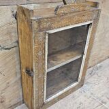 Old tribal wall display case in Burmese teak