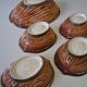 Very nice fruit service in the shape of walnut shells in very good condition.