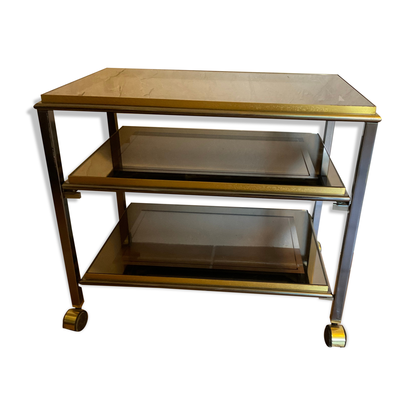 TV furniture brass and chrome design