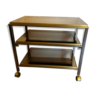 Desserte Meuble TV laiton et chromé design