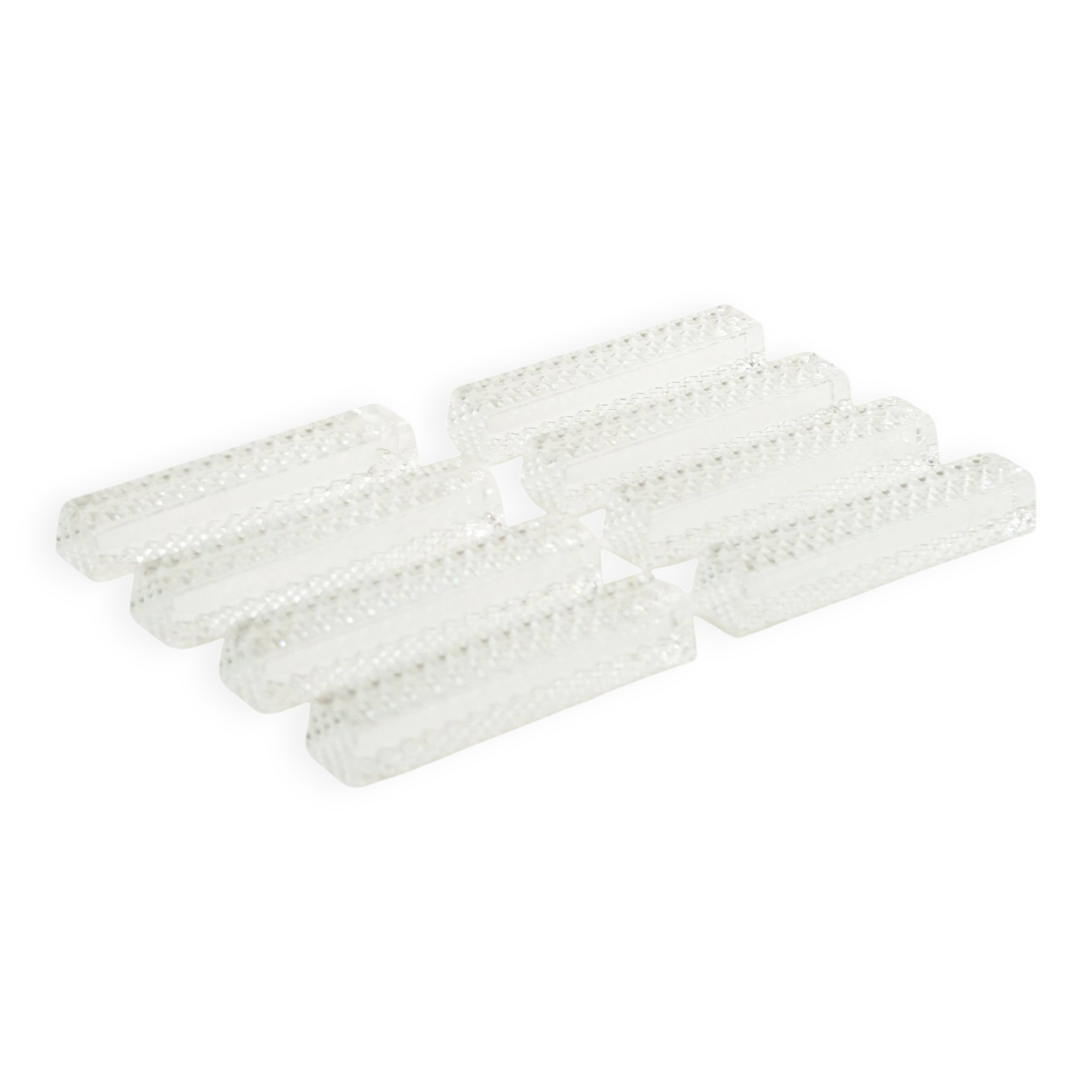 Set of 8 rectangular crystal knife rests, 1950