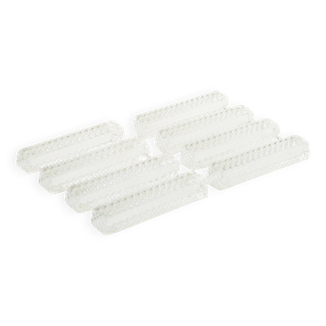Set of 8 rectangular crystal knife rests, 1950