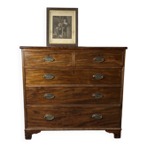 Antique early Victorian 1840–1860 large mahogany chest of drawers