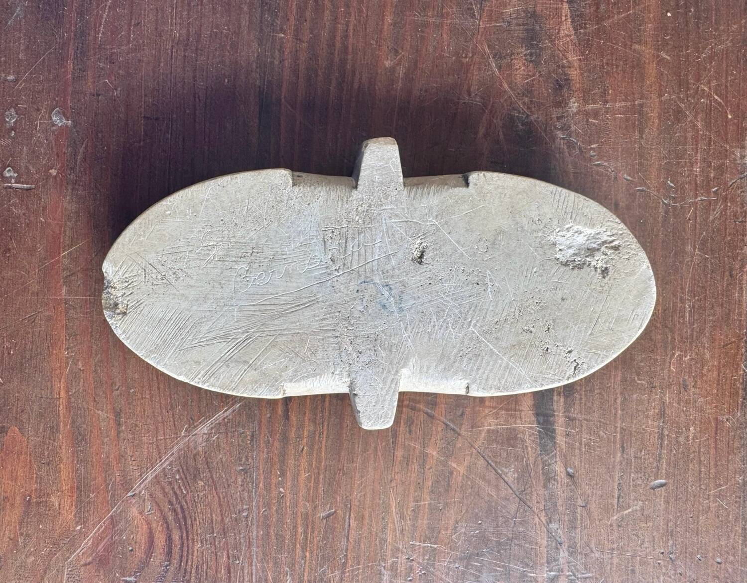 Small old carved stone cup, holy water font or soapstone