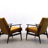 1960 Henryk Lis Mid Century armchair in Goldenrod velvet