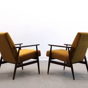 1960 Henryk Lis Mid Century armchair in Goldenrod velvet