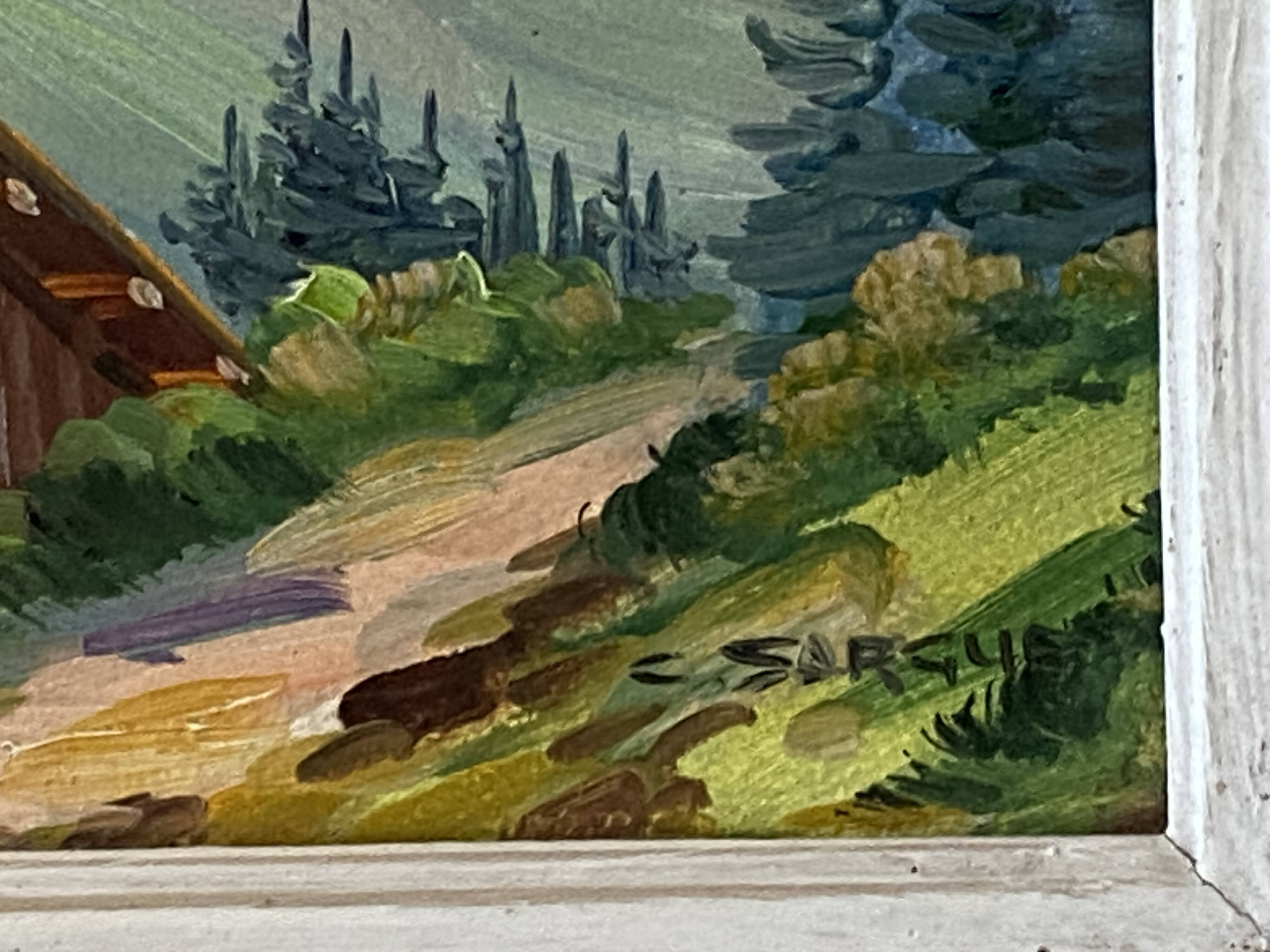 Oil Painting on Panel Vintage Signed CLAUDE SARGUE Landscape