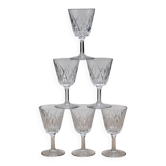 Set 6 verres striés ciselés
