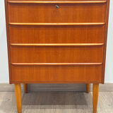 Scandinavian teak chest of drawers with 4 drawers