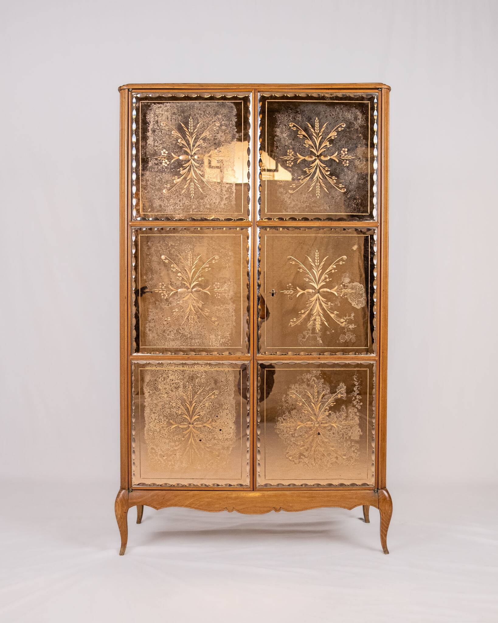 Art Deco wardrobe or cabinet with mirrors, France, 1920-1930s