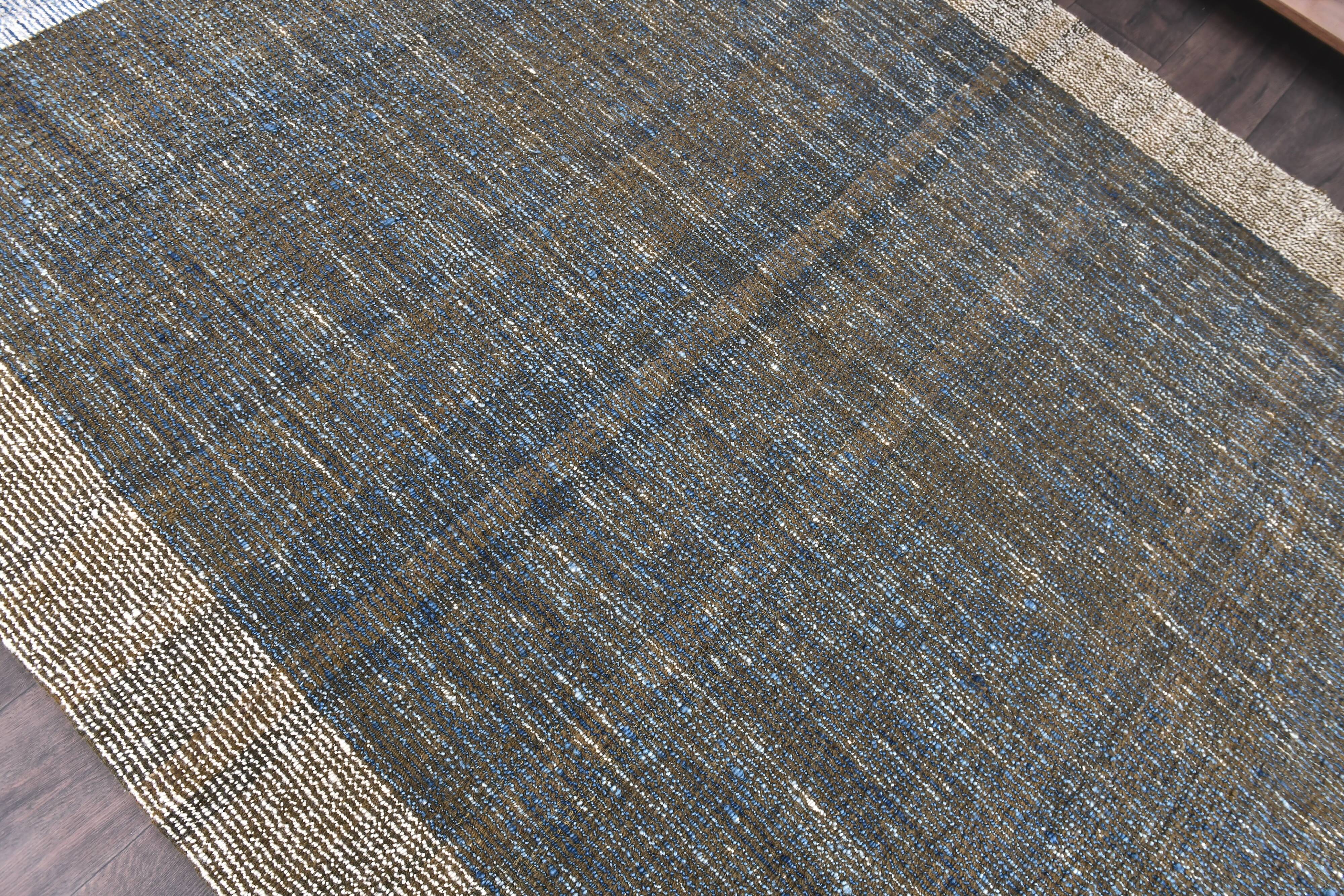 Tapis kilim en laine Kilim Tapi 290x190 cm - Vert Armée, Bleu